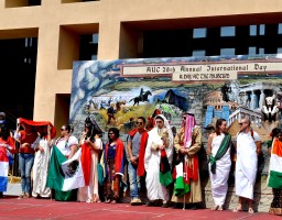Students parade in their cultural garb during the 26th International Day