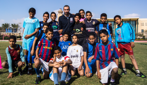 Famed footballer Mohamed Abu Treka visited and trained with the team as they prepared for the competition 
